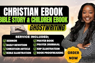 professionally ghostwrite christian book bible story children ebook illustration
