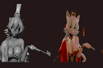 sculpt character, miniatures, statue, and fantasy 3dmodel for printing