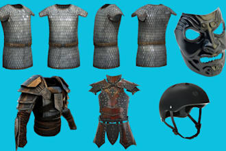 design wearable 3d helmet 3d armor 3d mask pepakura for 3d cosplay