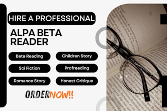 edit and alpha beta read your paranormal romance story proofread sci fiction