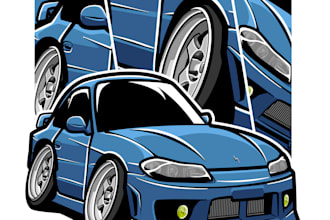 draw custom chibi cars vector illustration from your car