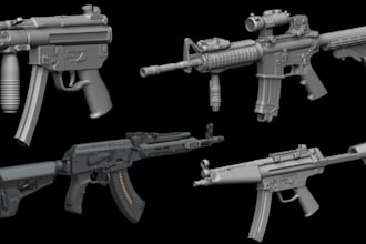 scuplt 3d cosplay weapons props 3d airsoft gun model accessory for 3d printing