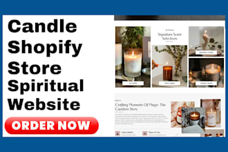design candle shopify store scent candle spiritual website