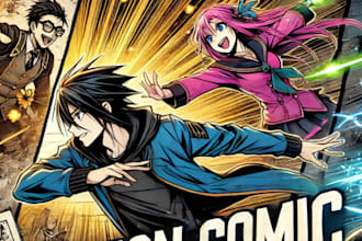 illustrate motion comic book storyboard anime manga inkerw graphic novel coloris