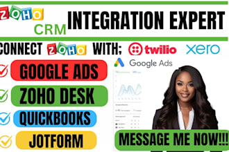 connect zoho with google ads zoho forms jotform zoho desk xero quickbook twilio
