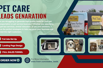 generate qualified pet care leads pet training via ads pet travel landing page