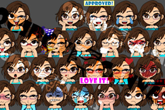 custom discord, youtube and twitch chibi emotes or badges