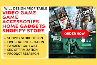 build highly profitable video game accessories shopify store home gadget store