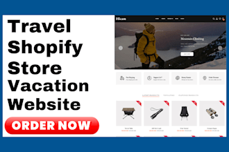 design travel accessories shopify store luggage travel booking website