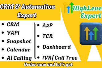 setup gohighlevel CRM vapi dashboard ai calling calendar snapshot a2p IVR tcr