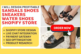 build highly profitable sandals sneaker water shoes shopify store