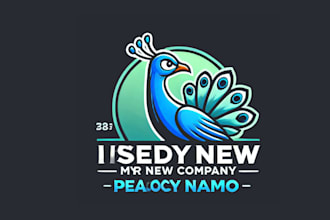 design a stunning peacock simple mascot logo for your brand