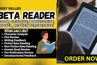 beta reader your fiction and non fiction ebook and providing honest feedback