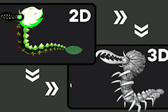 convert 2d image to 3d character model toys miniature mascot for 3d printing
