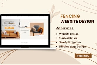 build furniture shopify store,dropshipping homedecor, wix interiordesign website