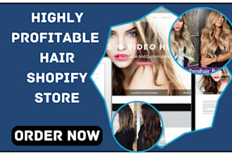 design hair extension wig lash extension spa flyers salon shopify store website