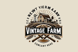 create a unique vintage farm logo design for your business