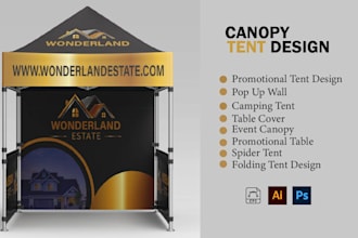 design canopy tent, table cover, and pop up tent
