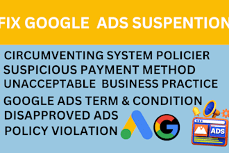 fix your google ads account suspension business and policy error ads disapproved