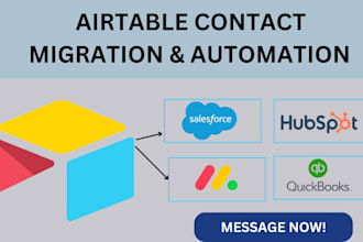 migrate contact data from airtable to hubspot saleforce quickbook monday CRM