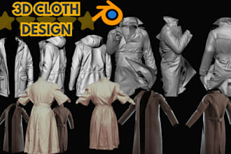 expert 3d cloth simulation, fabric modeling, uv mapping and cloth rigging