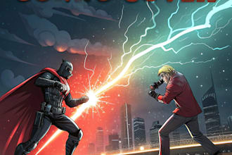 create a comic cover page design illustration