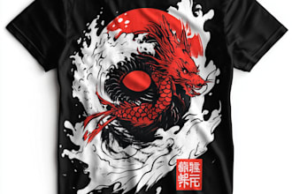 draw japanese or anime streetwear style for t shirt