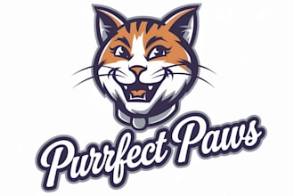 do make cat head mascot logo design with unlimited review