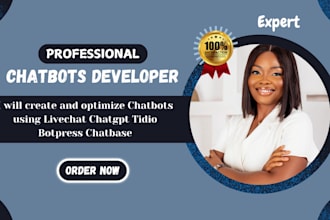 create and optimize chatbots using livechat chatgpt tidio botpress chatbase
