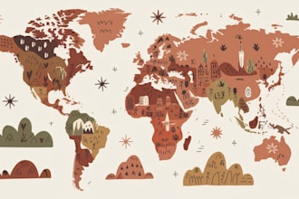 draw beautiful map in vector illustration