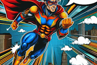 draw retro comic book illustration retro comic book page