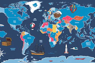 illustrate a creative vector map