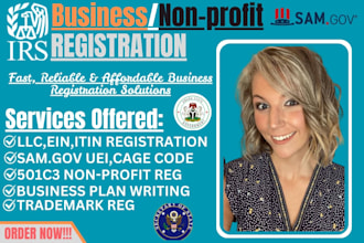 do llc ein samgov uei cage code itin 501c3 nonprofit registration