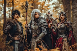 draw dnd, fantasy character, dnd party, and concept art