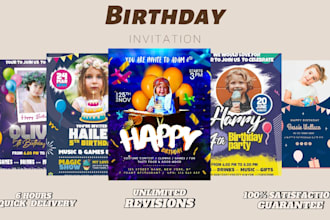 design beautiful birthday invitation card