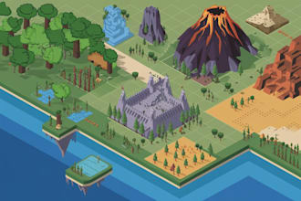 draw high quality vector or isometric map illustrations