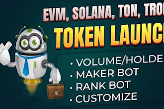 create web3 dapp, pump fun, trading bots, dex on solana, sui, ton, evm chains