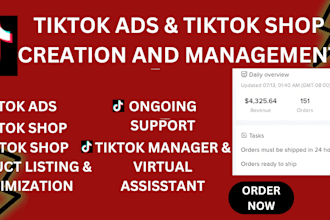 do tiktok, facebook shop ads marketing products listing, tiktok shop manager SEO