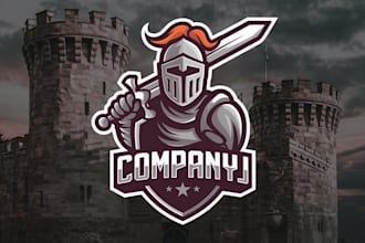 do awesome medieval knight mascot design with express delivery