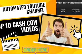create youtube channel automation, cash cow videos, top 10 video cash cow