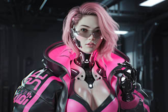 design stunning sci fi, cyberpunk, portrait art