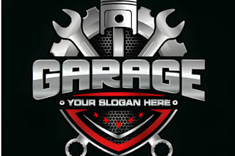 create motorcycle club and garage logo design
