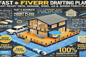 draw city permit architect container mep site plan deck adushed garage blueprint