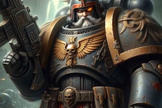 draw your favorite warhammer 40k character art illustration