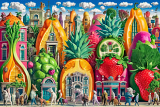 create colorful surreal and quality style illustration