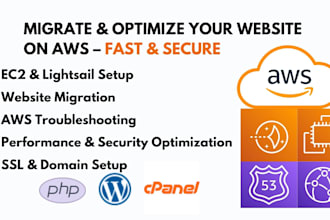 configure amazon AWS lightsail, ec2, s3 migrate websites to AWS and solve issues