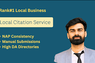 build 300 high da local citations and directory submissions to boost  ranking