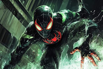 do comic book marvel or dc comic character illustration
