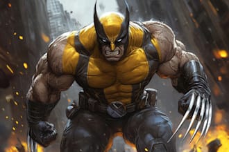 draw you a dc or marvel style comic book superhero character