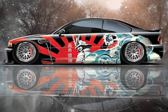 make creative vehicle wrap design for your car, truck, van, pickups
